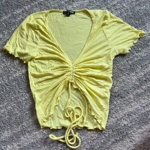 Fashion Nova cropped yellow top